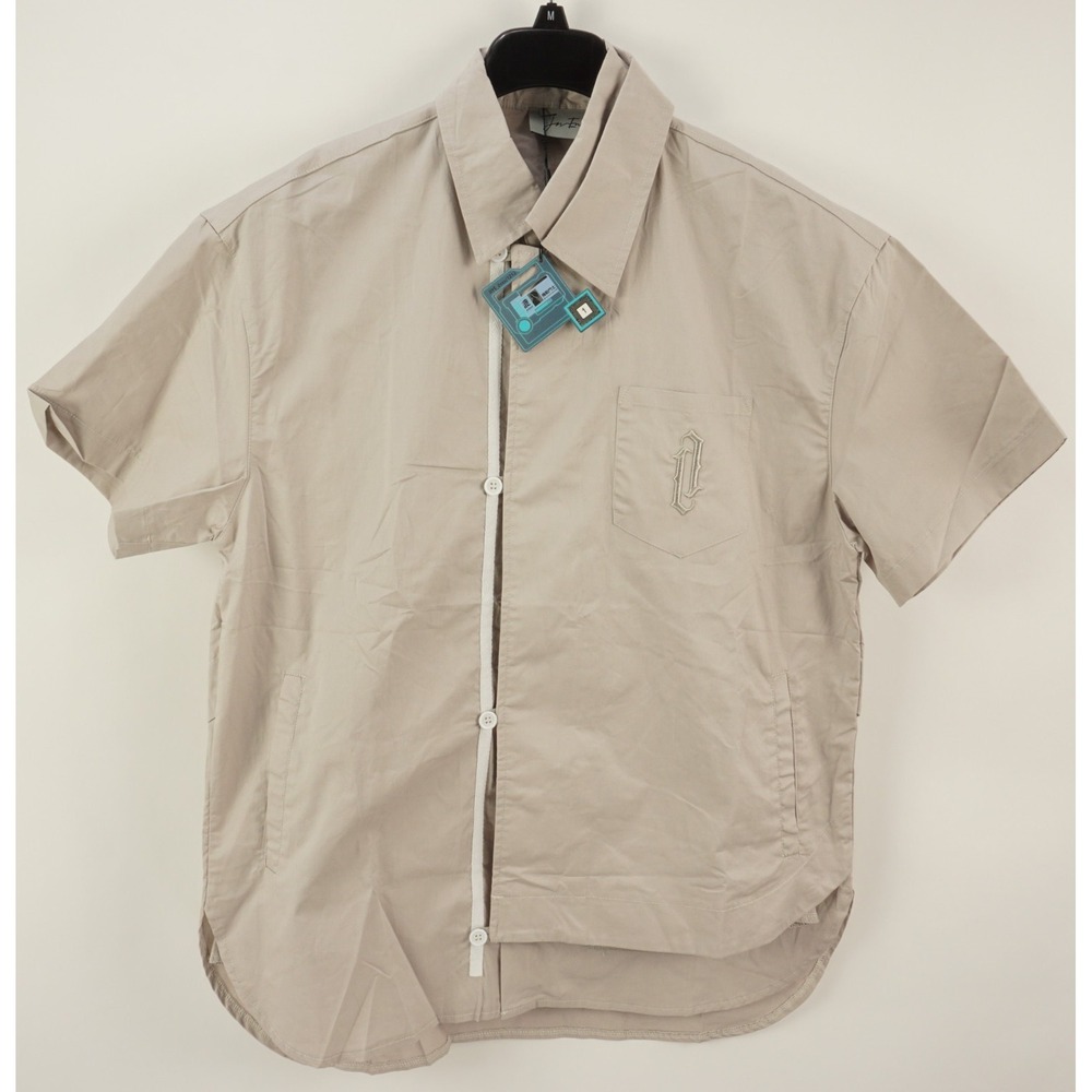 New Jiye Ind Tech-Wear Heavy Industry Men's 15.5 Gray Woven Cotton Utility Shirt